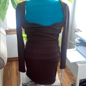 Princess Polly Elegant Brown Long Sleeve Dress